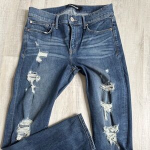 Express Women Distressed Blue Jeans